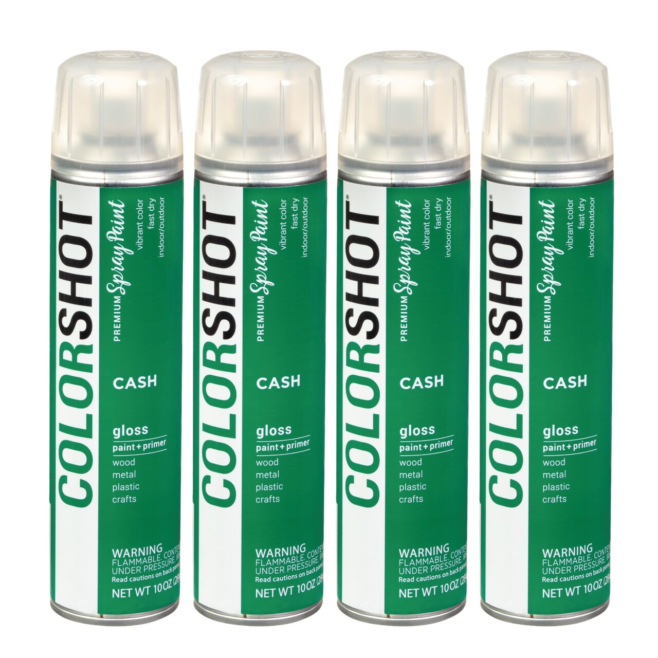 COLORSHOT Gloss Spray Paint Cash (Green) 10 oz. 4 Pack